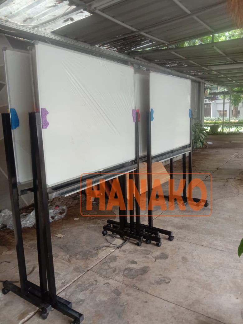 Papan Tulis Whiteboaard 90x120 Standing 2 muka
